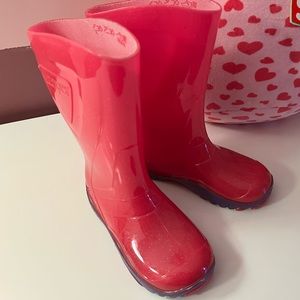 Girls Hot Pink Rain Boots